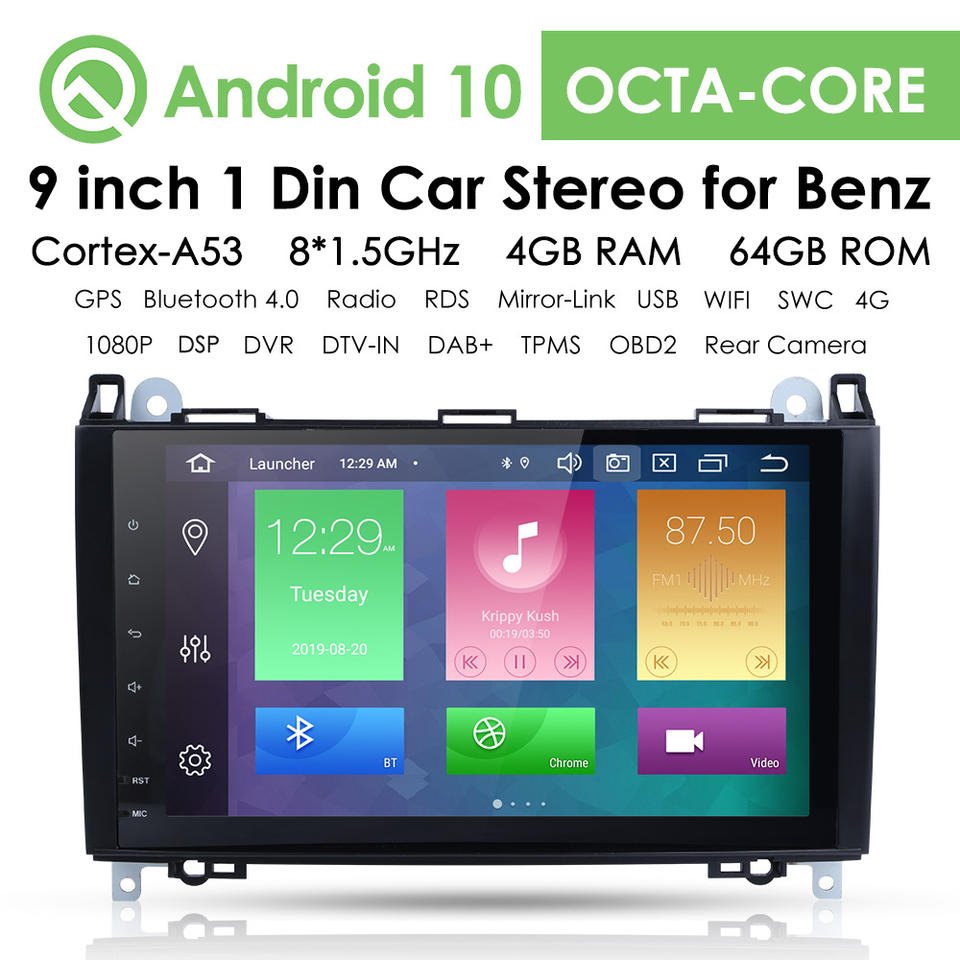 iPoster hot selle 9 inch radio Android 1 din car multimedia player car gps navigation for mercedes w245 car stereo with BT