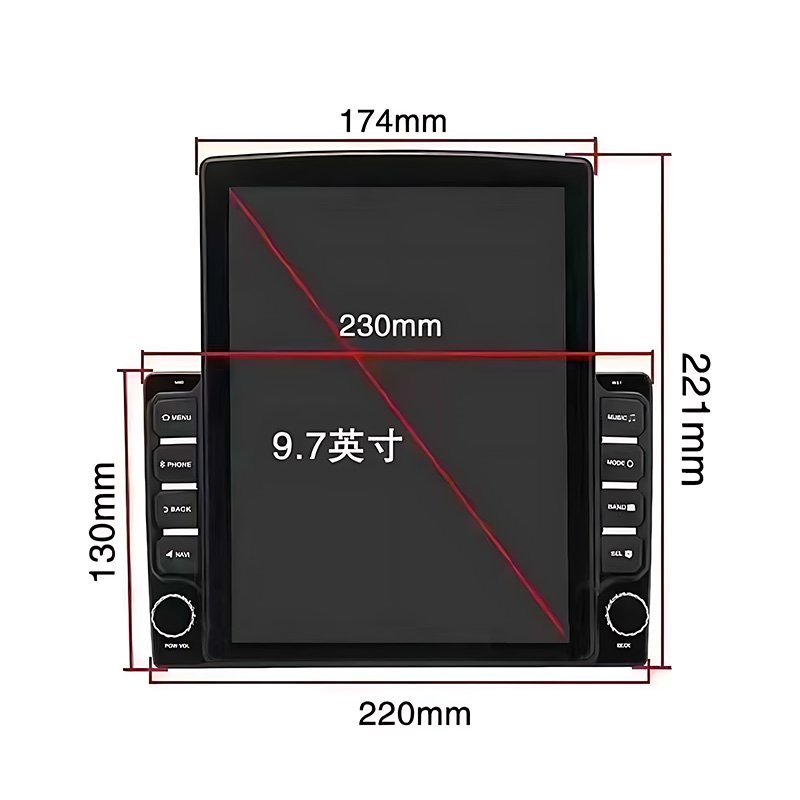 ihuella bluetooth android car motor display radio lecteur DVD de voiture 9.7 pulgada touch screen systems carplay