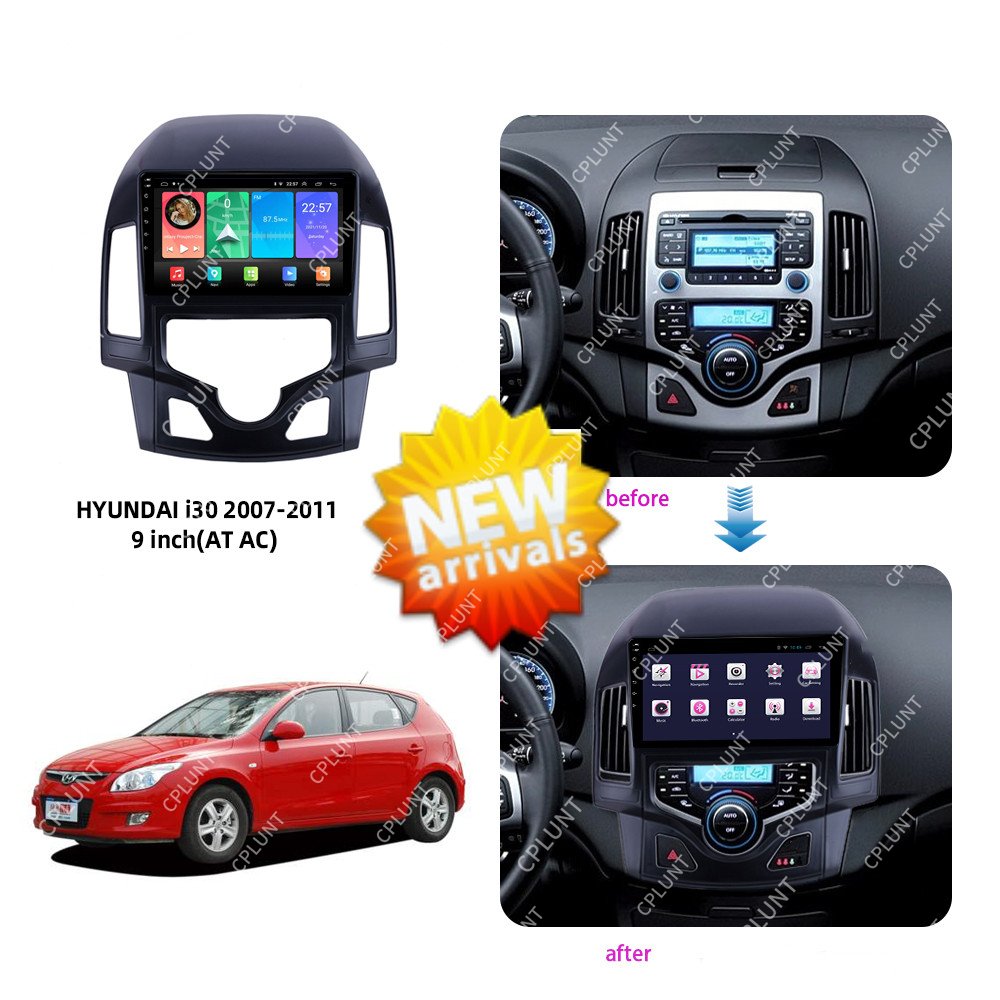 Car DVD Player Frame For HYUNDAI i30 2007-2011 AT AC 9INCH Touch screen Android radio Farme stereo