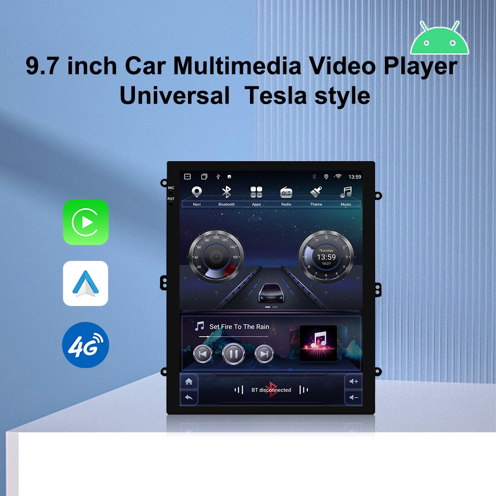 Topnavi 1024X600 resolution IPS capacitive 2.5D touch screen vertical radio 9.7 inch Android car stereo