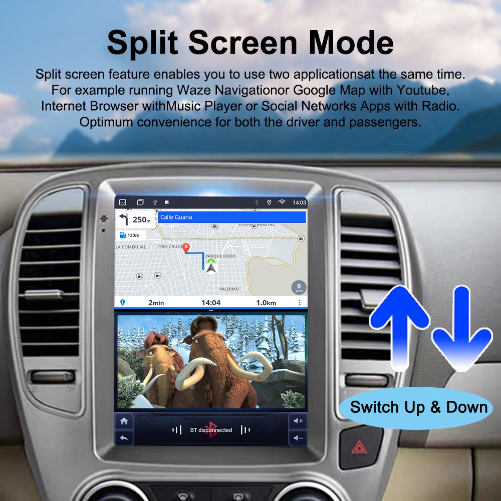 Topnavi 1024X600 resolution IPS capacitive 2.5D touch screen vertical radio 9.7 inch Android car stereo