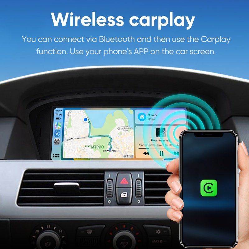 Jmance 8.8 inch 2Din Car Radio For BMW 3 5 Series E60 E90 2004 - 2012 Wireless Android Auto Carplay Head Unit 8.8 inch Screen