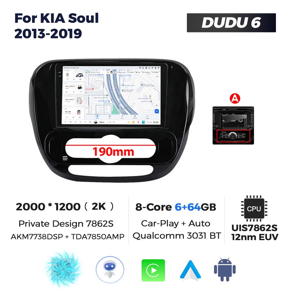 Mekede DUDU7 auto electronics Android Screen Multimedia dsp fm dab dvr dvd bt map for KIA Soul 2013-2019