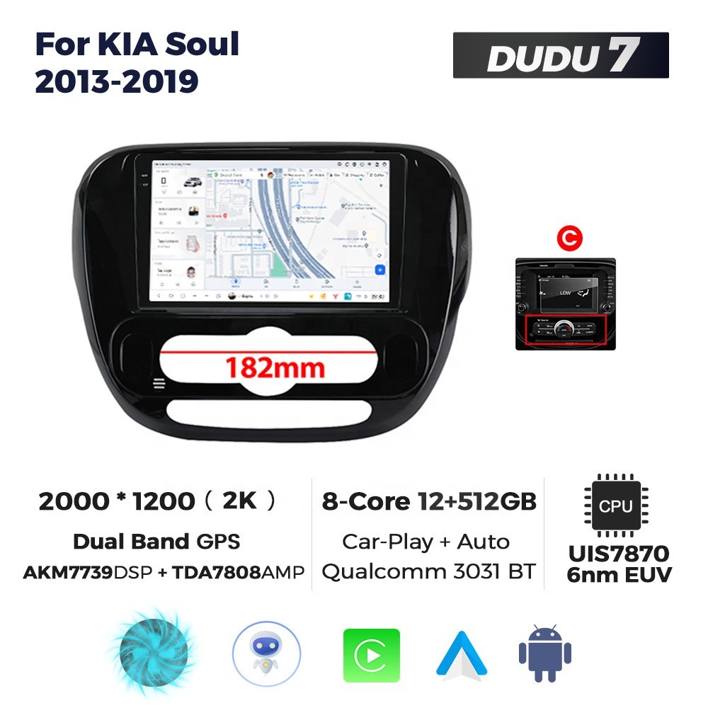 Mekede DUDU7 auto electronics Android Screen Multimedia dsp fm dab dvr dvd bt map for KIA Soul 2013-2019