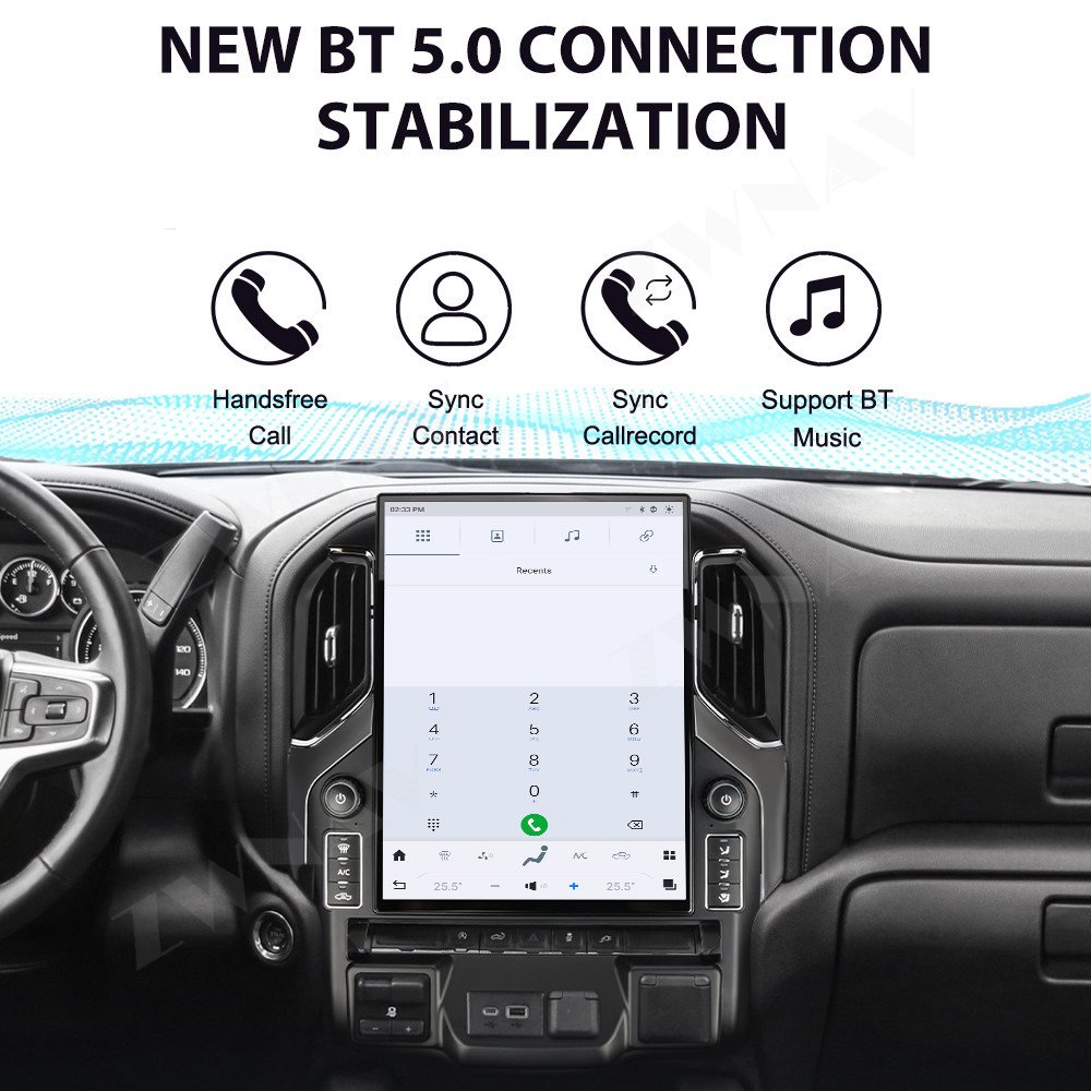 15.6 " Tesla Style Touch Vertical Screen Radio for Chevrolet Silverado 1500 GMC Sierra 2019-2023 Carplay GPS Navigation Stereo