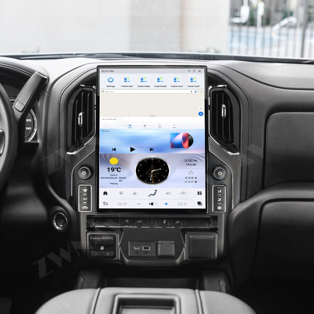 15.6 " Tesla Style Touch Vertical Screen Radio for Chevrolet Silverado 1500 GMC Sierra 2019-2023 Carplay GPS Navigation Stereo