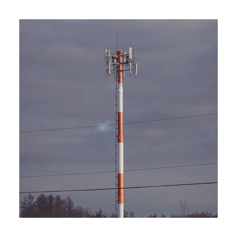 Monopole Antenna Tower For Long Range Radio Communication Solar Powered Telecommunication Tower