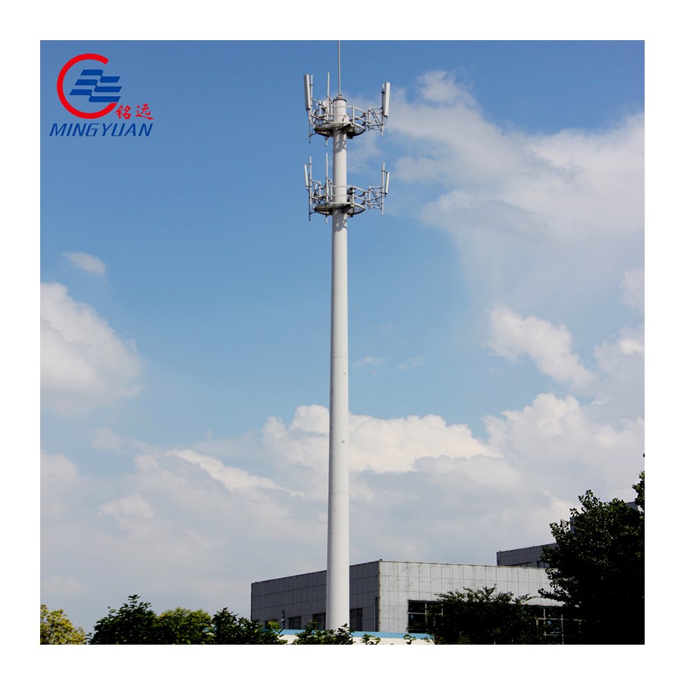 Monopole Antenna Tower For Long Range Radio Communication Solar Powered Telecommunication Tower
