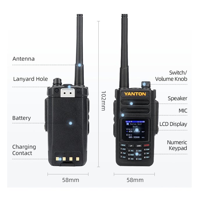 4G LTE FM PoC Radio T-X7D Dual Band VHF UHF Public Network Walkie Talkie Two Way Radio