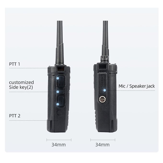 4G LTE FM PoC Radio T-X7D Dual Band VHF UHF Public Network Walkie Talkie Two Way Radio