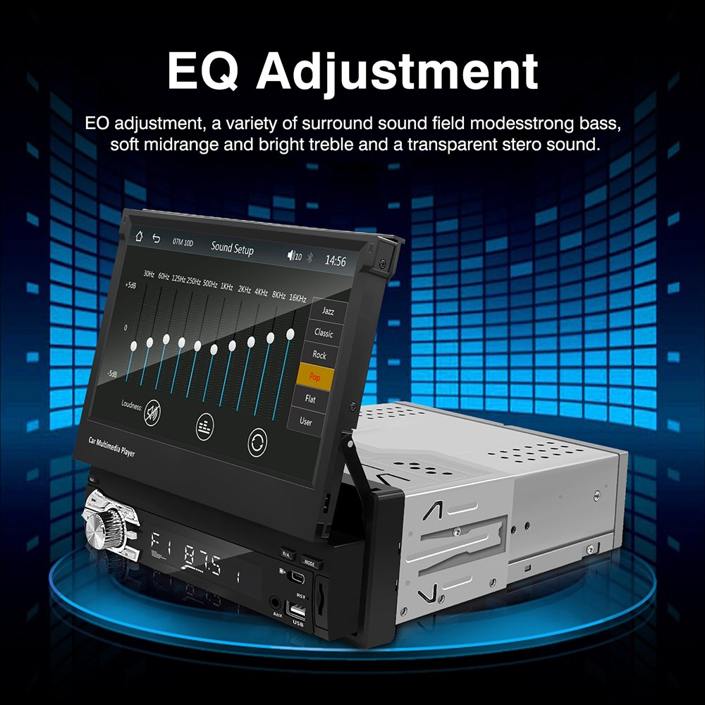 Factory in stock 1din car radio retractable 7inch touch screen carplay android auto stereo car dvd player