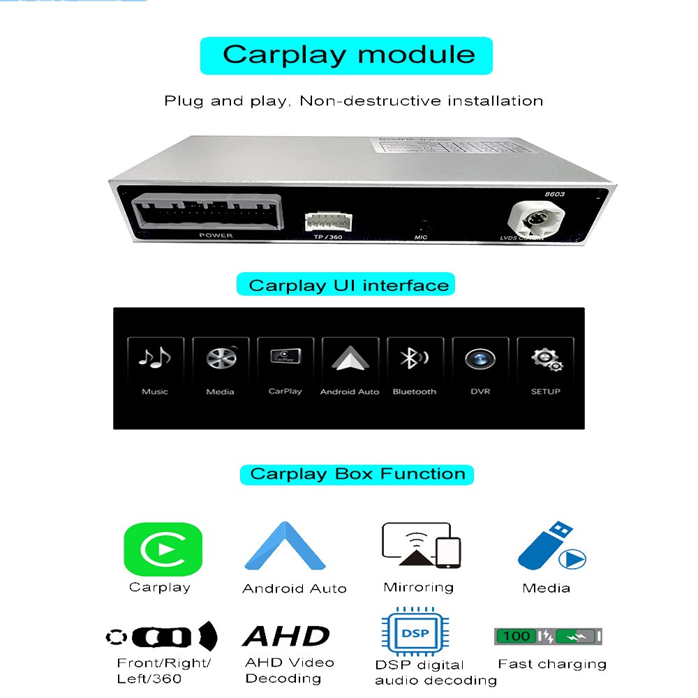 Dckloer Wireless CarPlay And Android Auto For Porsche Cayenne PCM 4.0 2017-2018 7" Display Mirror-link/Radio/Media/Camera