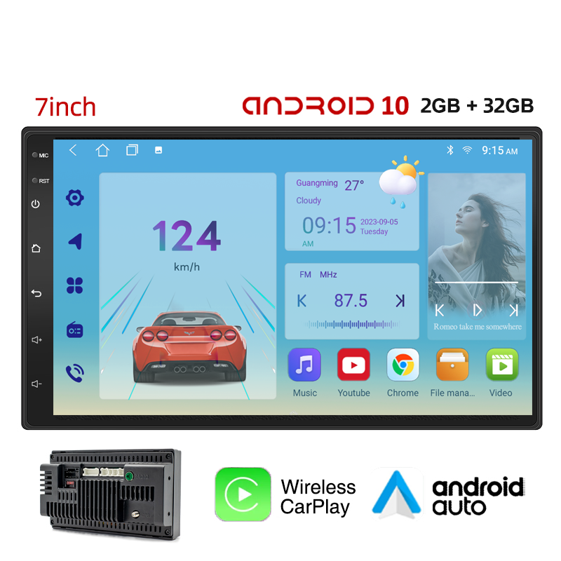 2Din 9" Android Stereo Ram 2gb 64gb Rom BT FM AUX GPS Radios Auto Multimedia Video Car Dvd Player 7/9/10 Inch Car Android Player