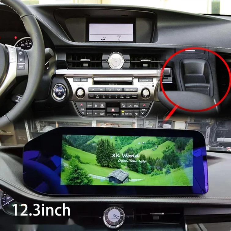 12.3" Snapdragon 668s 1920*720HD car radio android screen multimedia video player For Lexus ES series 2013-2017 low version