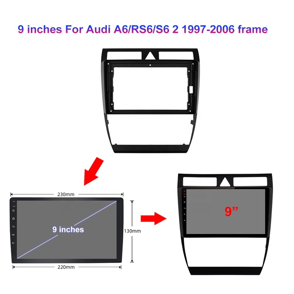 Jmance 9 Inch For Audi A6/Rs6/S6 2 1997-2006 Frame Dashboard Android Auto Carplay Dsp Rds 2 Din Car Stereo