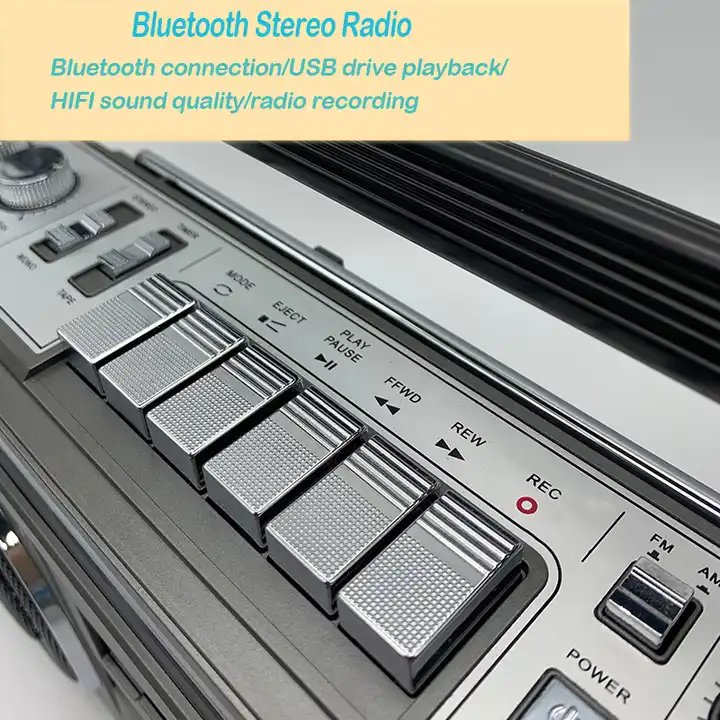 Portable Retro Bluetooth Boombox Charging Multifunctional Outdoor Stereo Mobile Phone Features Built-in Speaker Internet Radio