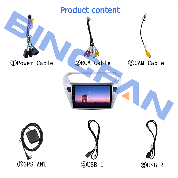 Android 9.0 1+16GB Car Radio For Peugeot 301 Citroen Elysee 2013-2018 with BT Mirrir Link Wifi Audio GPS Player