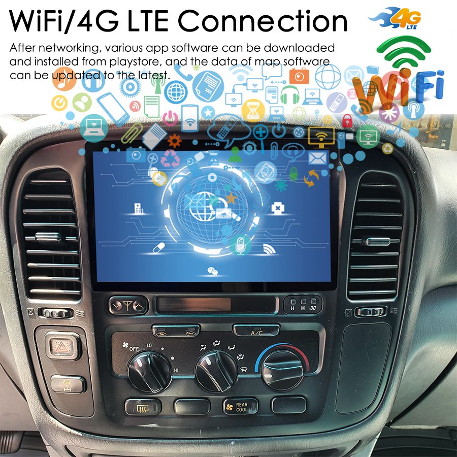 128GB Android 13 Radio For Toyota Land Cruiser 1999 LC100 CarPlay Navigation GPS Touch Screen Stereo Car Multimedia Video Player
