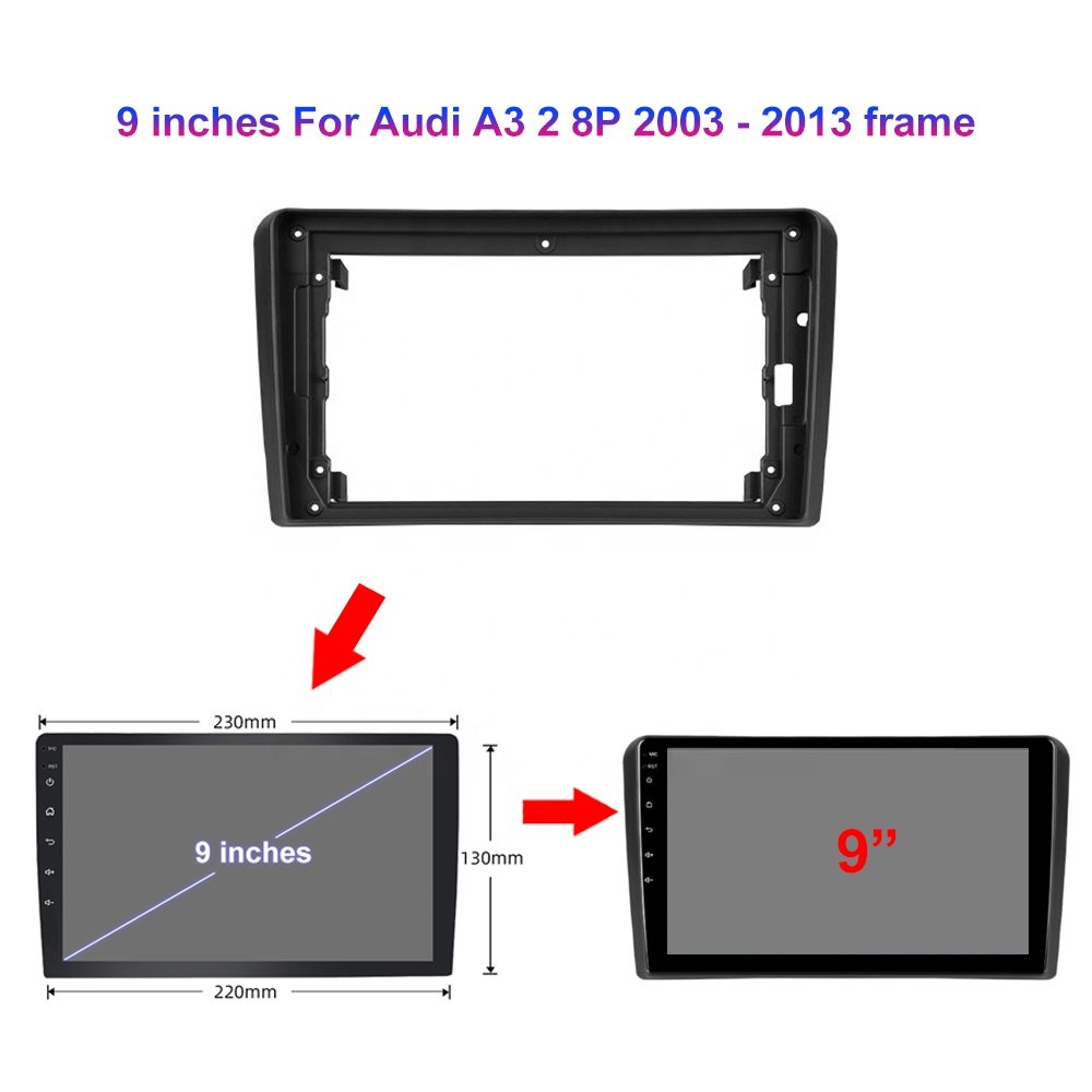 Jmance 9Inch Screen Car Carplay Dsp Rds For Audi A3 2 8P 2003 - 2013 Frame Android Auto Radio Video Navigation