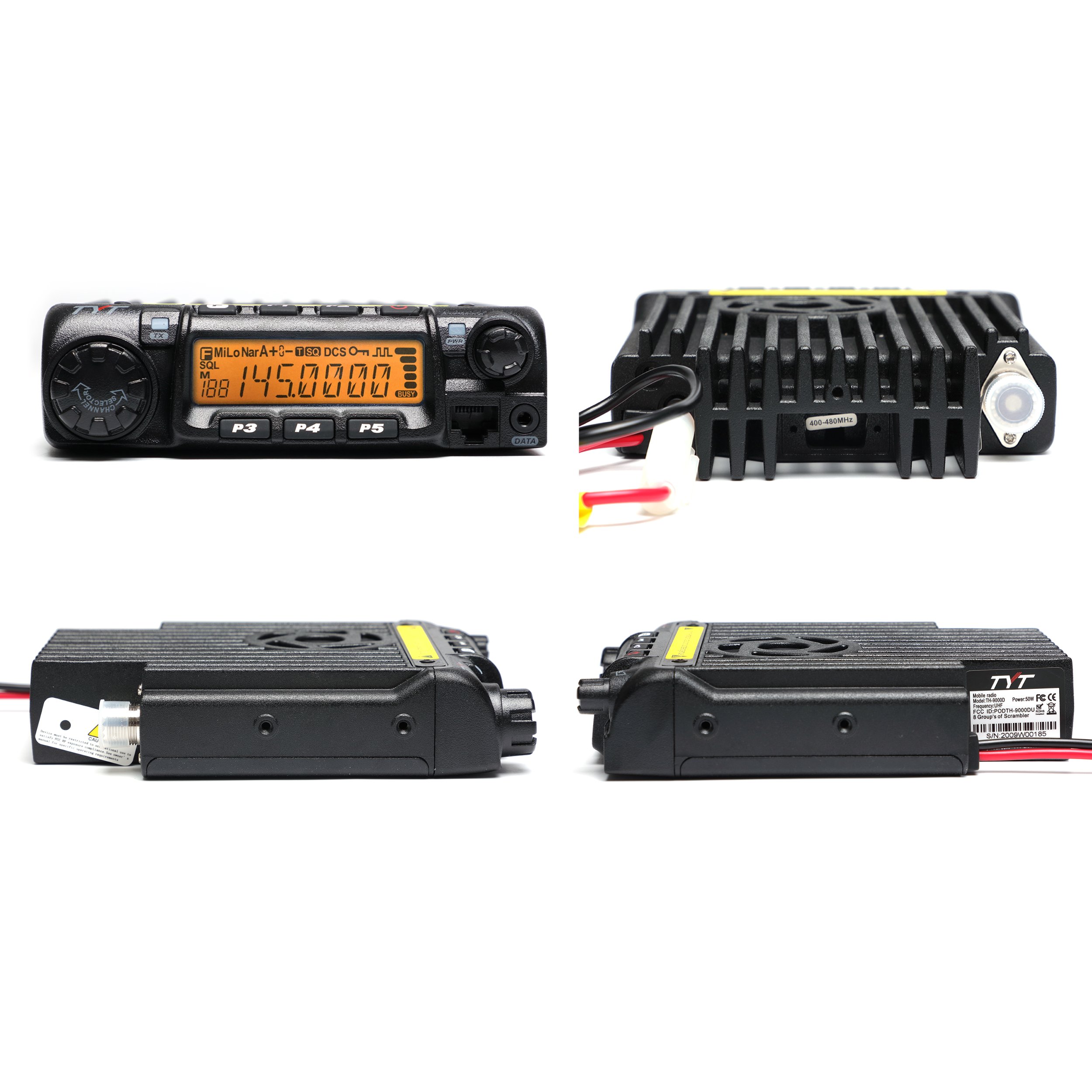TYT TH-9000D PLUS 50W Car Radio Single/Mono Band 66-88/136-174/220-260/400-490MHz long range Transceiver