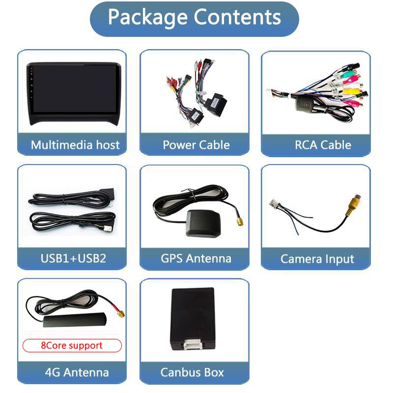 5G+2.4G dual band WIFI 2+64G car video player Bluetooth 5.4 For Audi TT 2006-2014 GPS navigation android radio Carplay