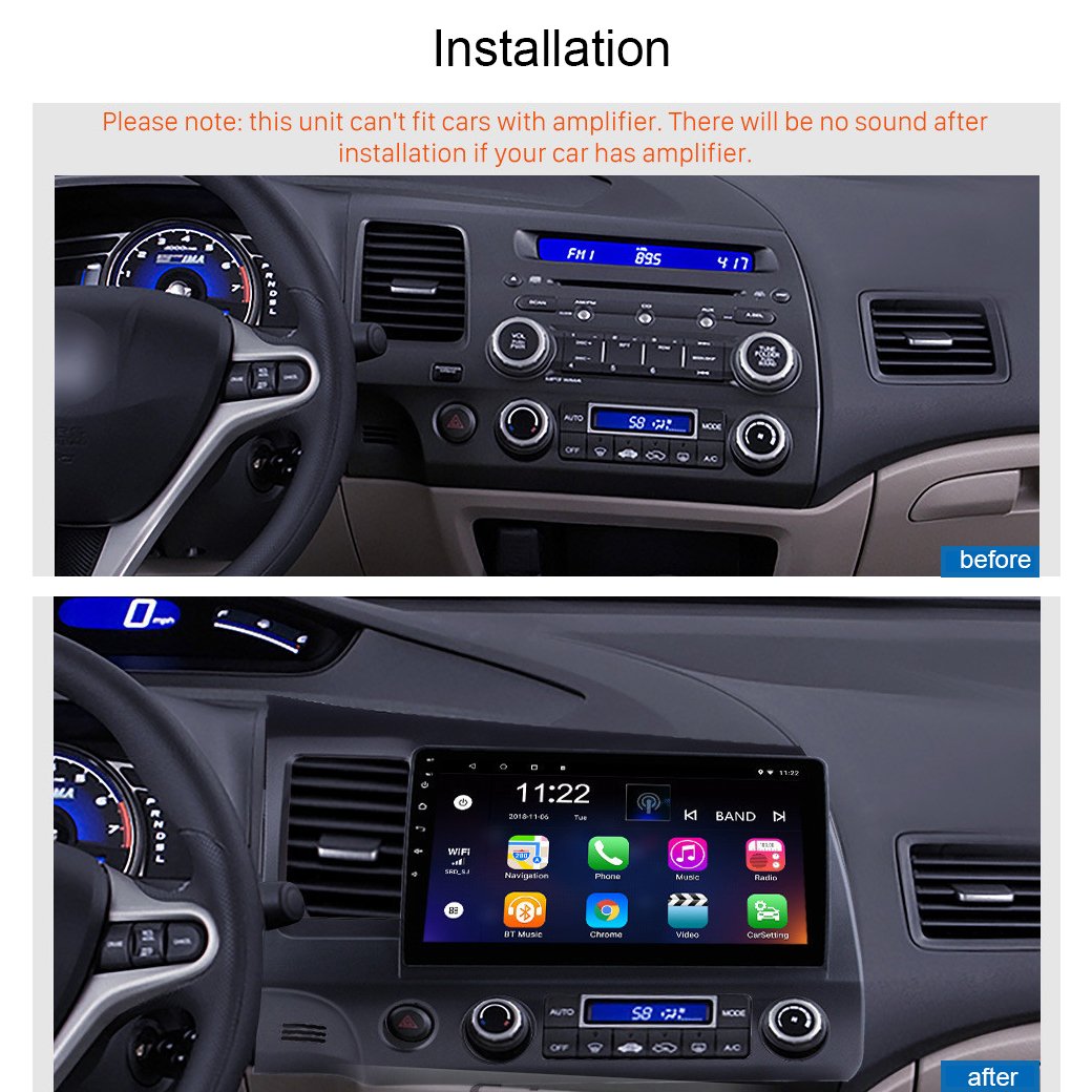Android Car Multimedia Player for Honda CIVIC 2005-2011 Car DVD Radio Stereo GPS Carplay Screen Video FM AM Auto Head Unit