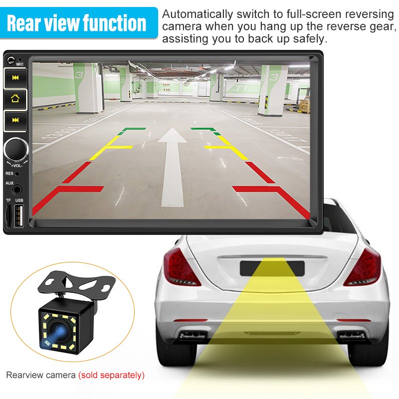 2 Din Car Radio Autoradio 7" Touch Screen 12V Car Mirror Link Rear Camera Car Stereo Player
