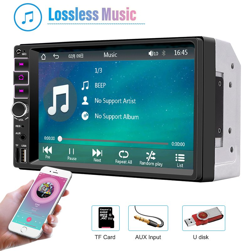 2 Din Car Radio Autoradio 7" Touch Screen 12V Car Mirror Link Rear Camera Car Stereo Player