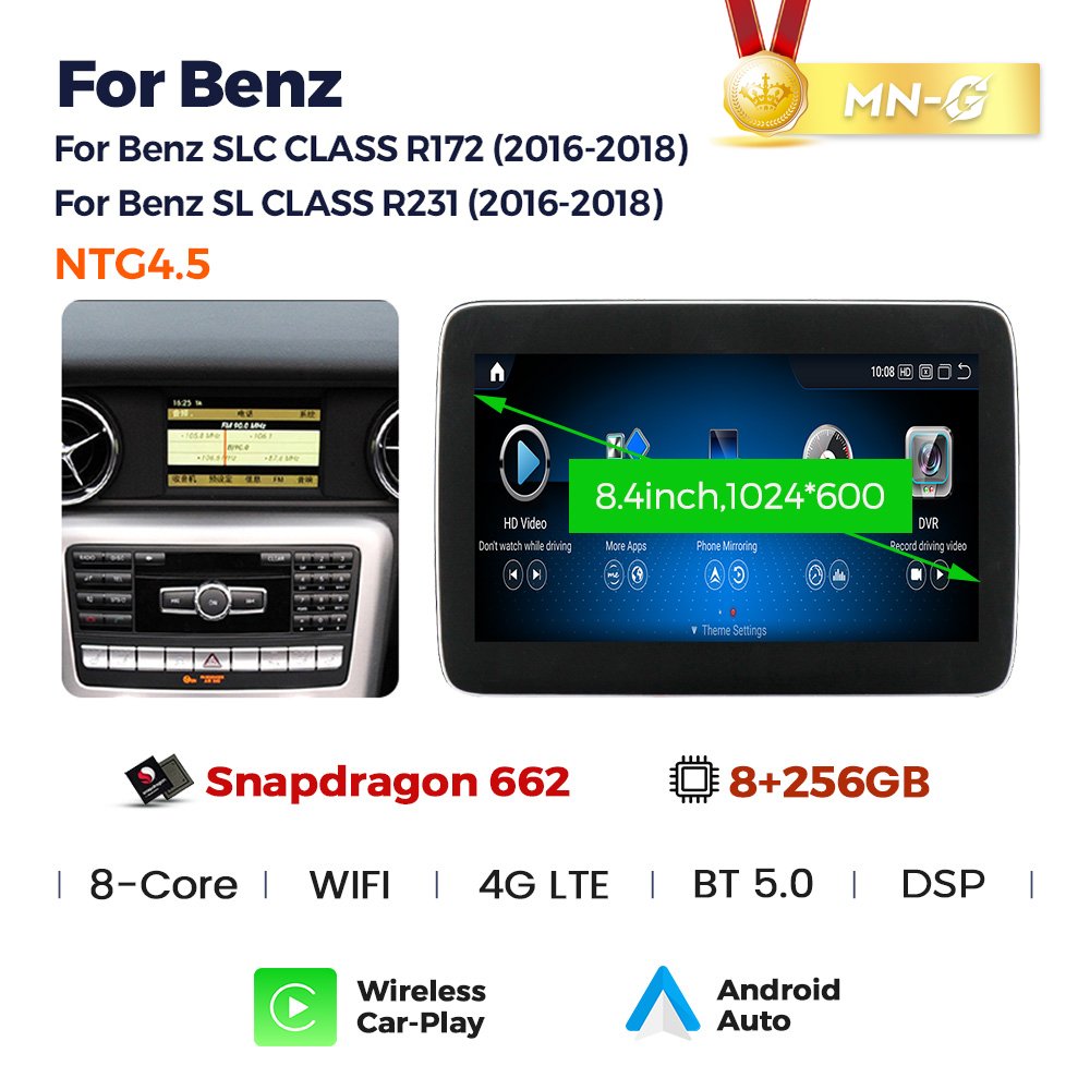 MEKEDE Snapdragon Android Newest system 8.4 inch 8+256GB Car navigation for Benz SLK SLC SL with car play android auto