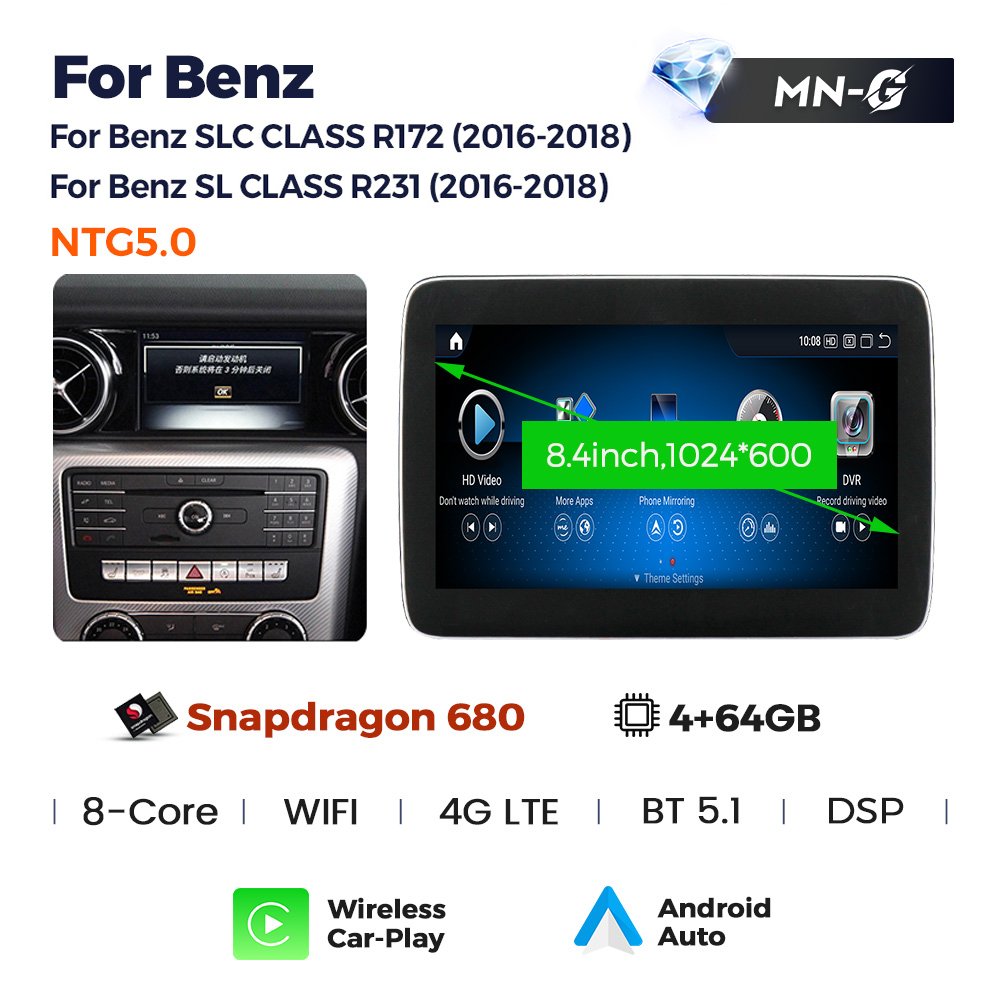 MEKEDE Snapdragon Android Newest system 8.4 inch 8+256GB Car navigation for Benz SLK SLC SL with car play android auto