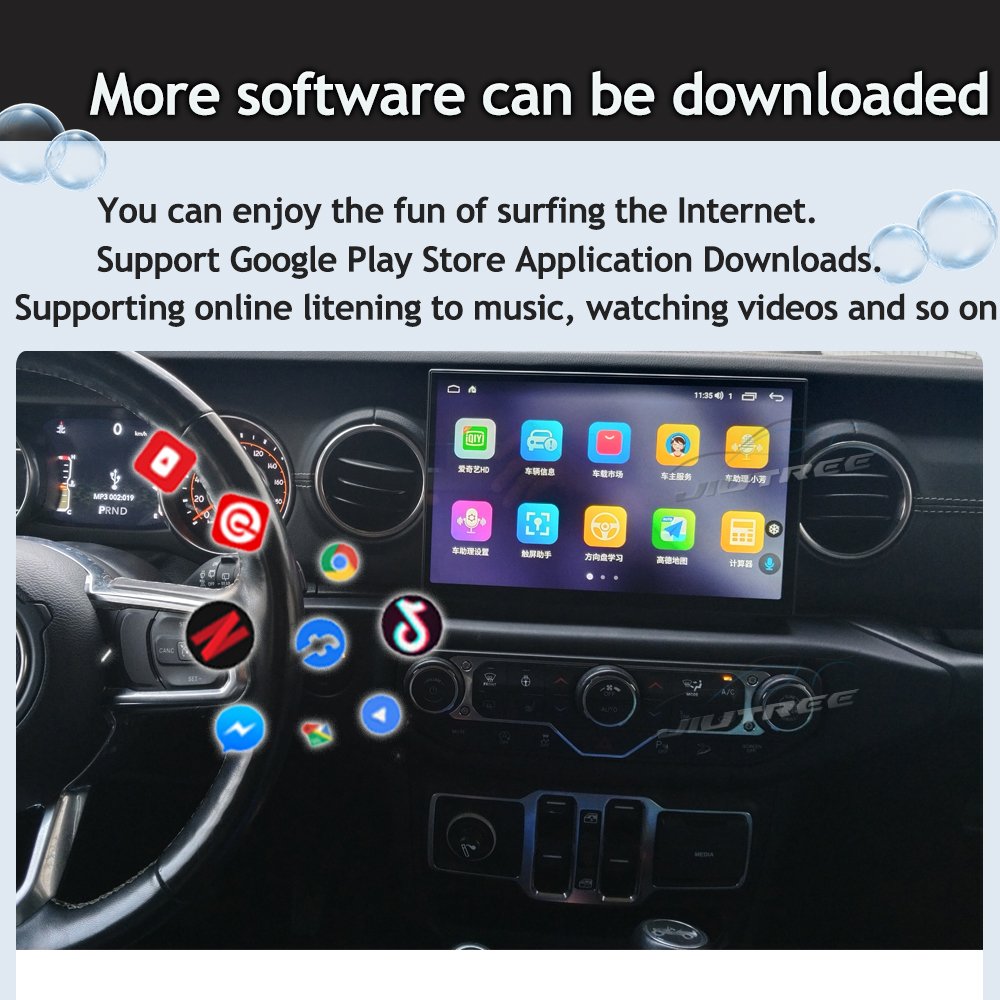 Android 13 For Jeep Wrangler JL Gladiator 2018 -2021 Car DVD Player radio frame Carplay Multimedia Player GPS Navi Head Unit