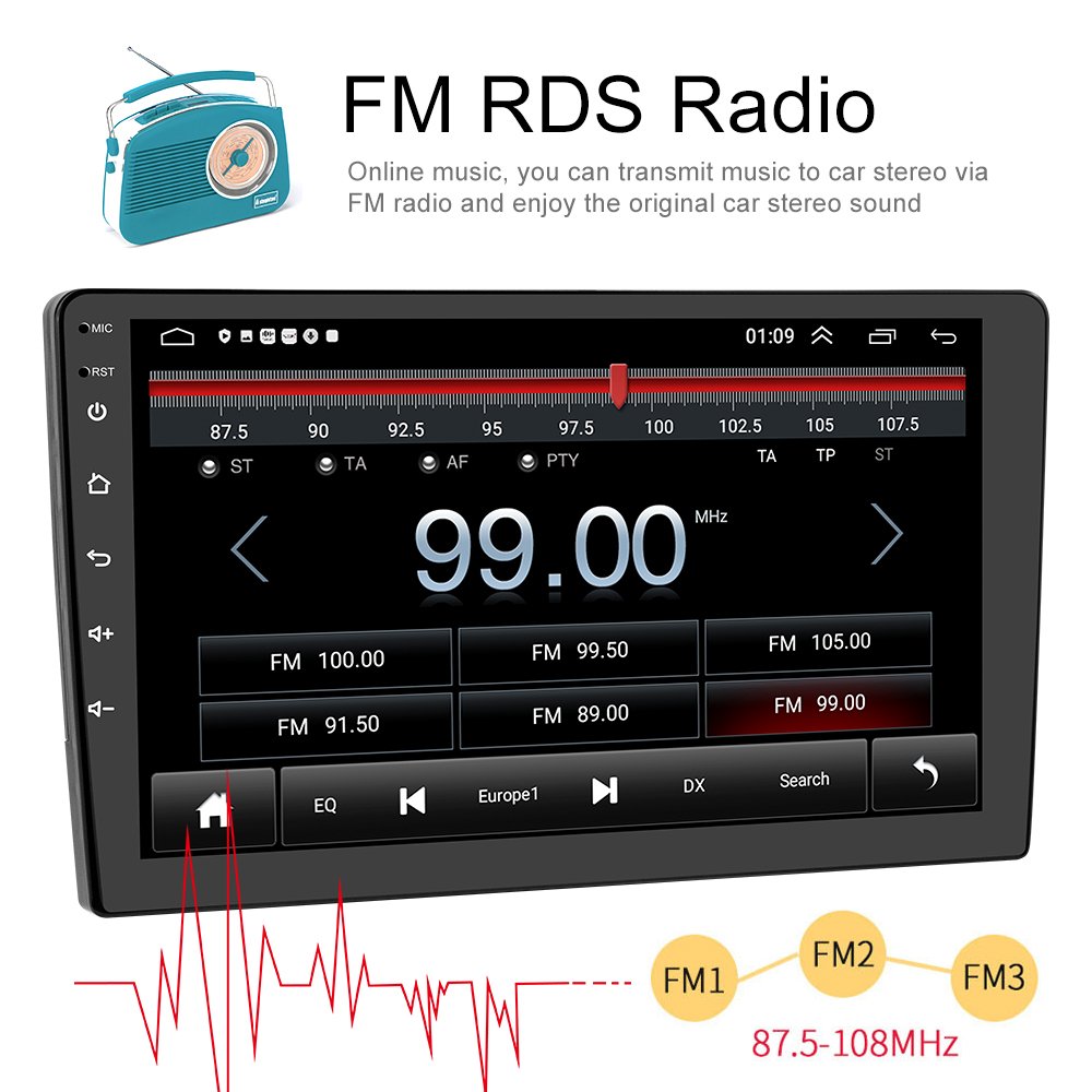 Podofo Android 9'' 2 Din 1+32/2+64G Car Stereo For lSUZU D-MAX/MU-7 2006-2012 CarPlay GPS WIFI Hifi Audio FM RDS BT Car Radio