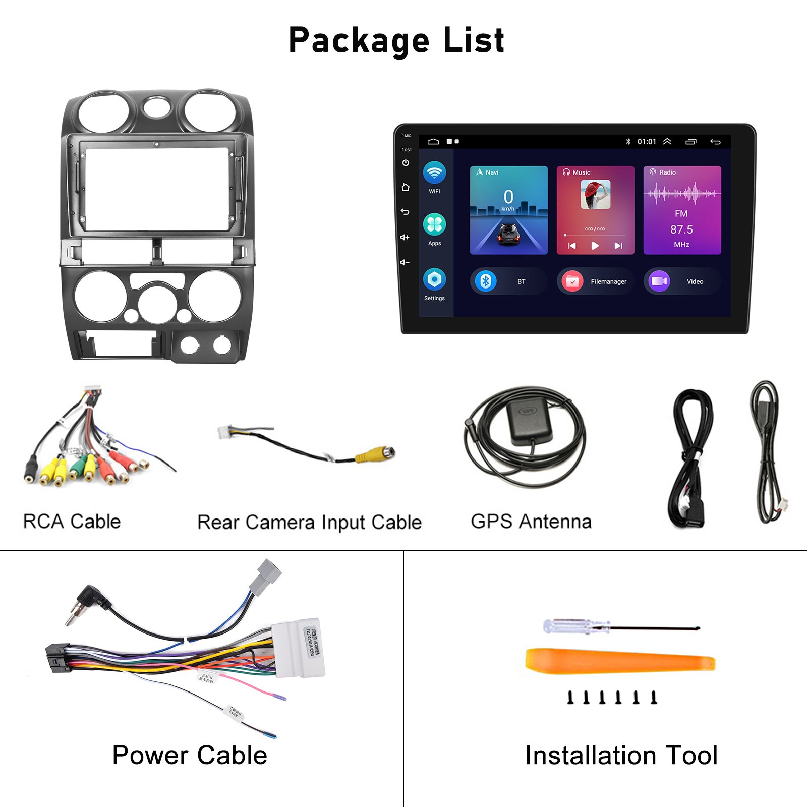 Podofo Android 9'' 2 Din 1+32/2+64G Car Stereo For lSUZU D-MAX/MU-7 2006-2012 CarPlay GPS WIFI Hifi Audio FM RDS BT Car Radio