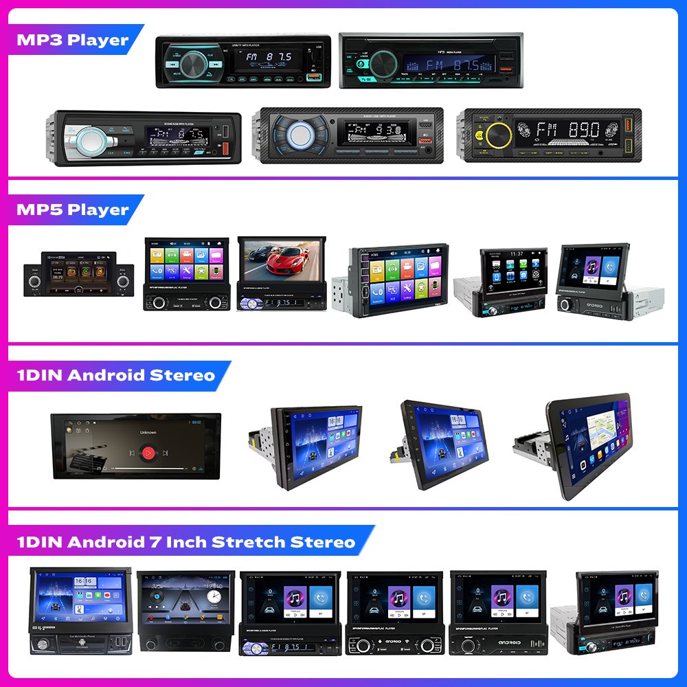 5/6.9/7/9/10/10.33 Inch 1 Din Car Radio Android Stretchable Touch Screen Auto Radio MP3 MP5 Multimedia Car DVD Player Stereo