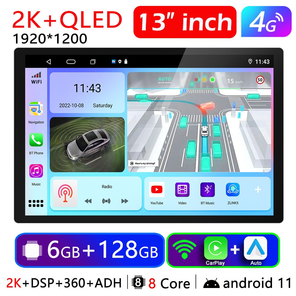 Universal Full Hd Navigation Gps 2 Din Audio 7/9/10/13 Inch Android Radio Car Mp3 Player