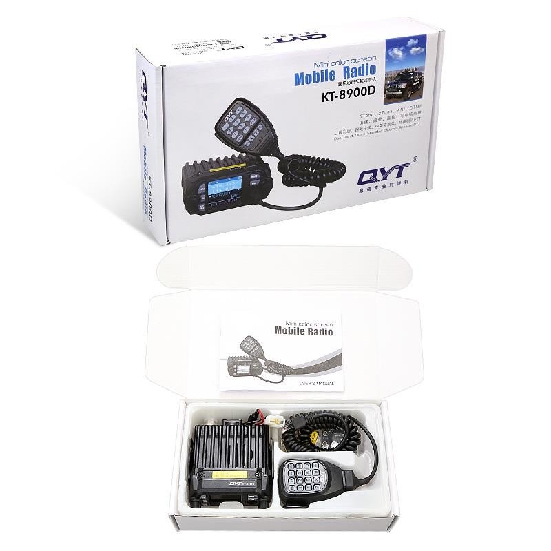 QYT Car Radio Dual Band 136-174/400-480MHz 25W Vehicle Mounted Mini Mobile Radio QYT KT 8900D