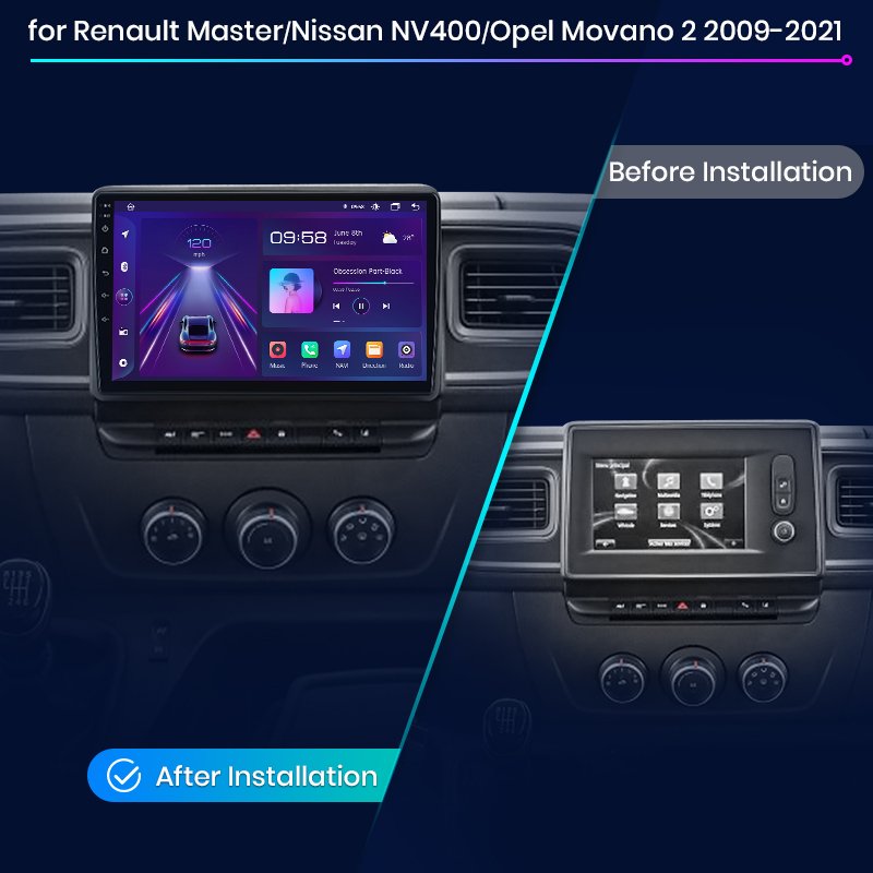 Junsun EU Stock Carplay Android Car Radio for Renault Master Nissan NV400 Opel Movano 2010-2021 Head unit Car DVD Player Radio
