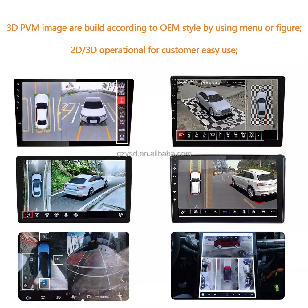 Touch Screen 9/10 Inch Android Radio With 360 Camera Car Navigation 360 Panorama 3D Camera Android Car Stereo With 360 Camera