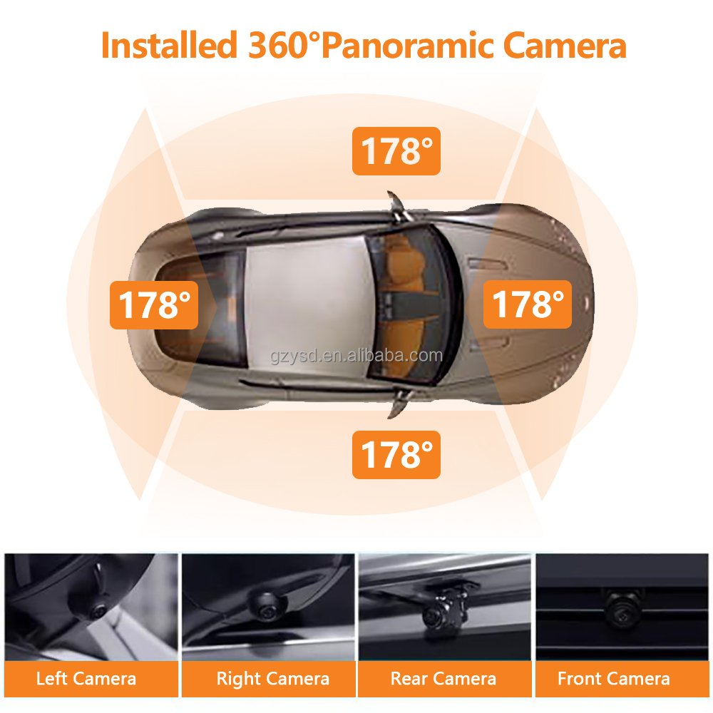 Touch Screen 9/10 Inch Android Radio With 360 Camera Car Navigation 360 Panorama 3D Camera Android Car Stereo With 360 Camera