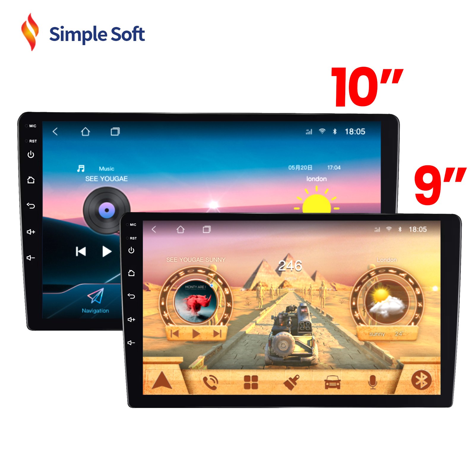 TS18/10 8 Core Android Car Player 4+64G 5G wifi Car Dvd Player Navigation 9 Inch Automobile Video Radio
