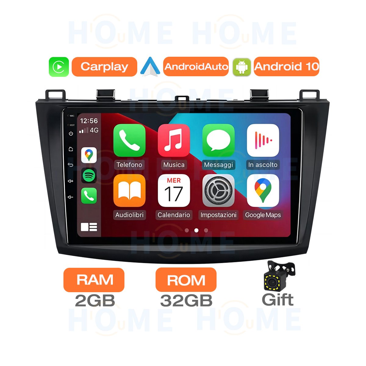4 Core Android 10 Car Radio Multimedia Wired Carplay For Mazda 3 2009-2013 android Auto 2G+32G 2 Din GPS WIFI Blue-tooth Screen