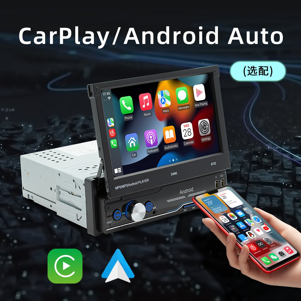 High Quality Retractable 7-Inch Touch Screen Android Car Radio Stereo GPS & WiFi with CarPlay Autoradio MP5 Player