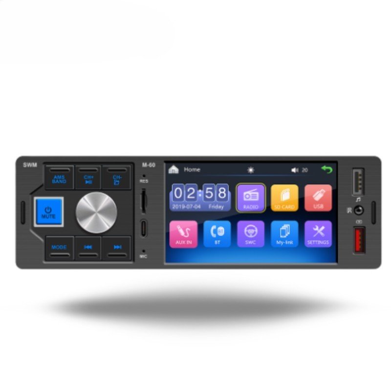 1 Din Car Tape MP5 Music HD Video Playback Touch Screen Player Mirror Link TYPE-C Phone Charging Car Radio MP5 Stereo