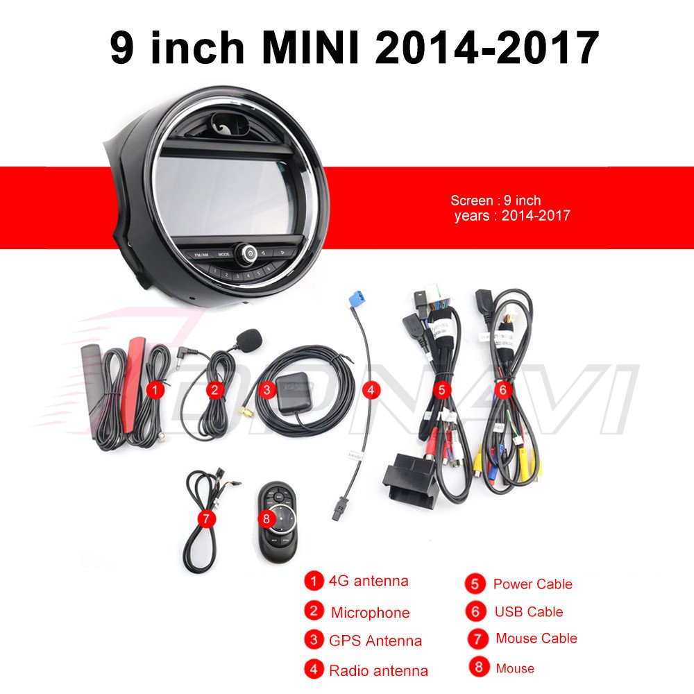 9 inch Android 11 Car Dvd Player For MINI Cooper F55 2014 2015 2016 4GB + 64GB special stereo radio GPS .