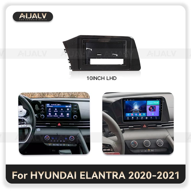 Double Din Universal Auto DVD Player frame for HYUNDAI ELANTRA 2020-2021 UV Black car accessories android player panel