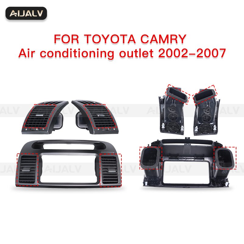 Front Center Dash AC Vents Radio Trim Bezel Air Conditioning Outlet Grill Panel for Toyota Camry XV30 2001 2002 2003 2002-2007