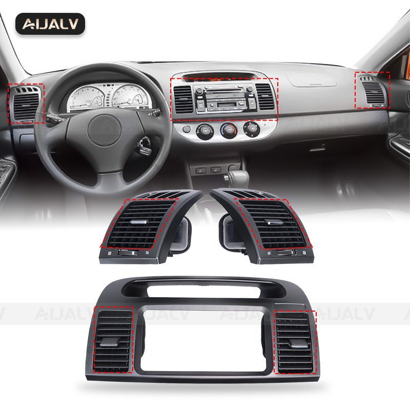 Front Center Dash AC Vents Radio Trim Bezel Air Conditioning Outlet Grill Panel for Toyota Camry XV30 2001 2002 2003 2002-2007