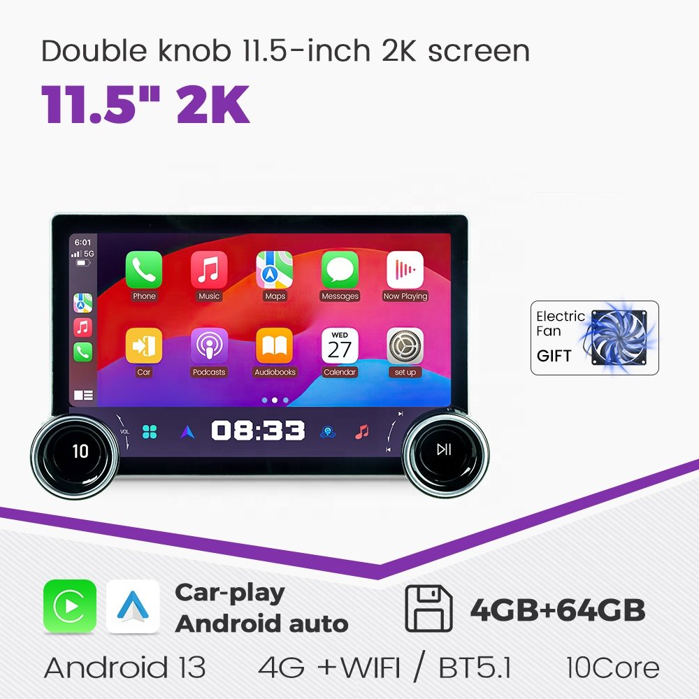 MEKEDE 11.5inch 2K BT5.1 car radio android player display screen dvd player 10core GPS for universal Dual Knob host kia Toyota