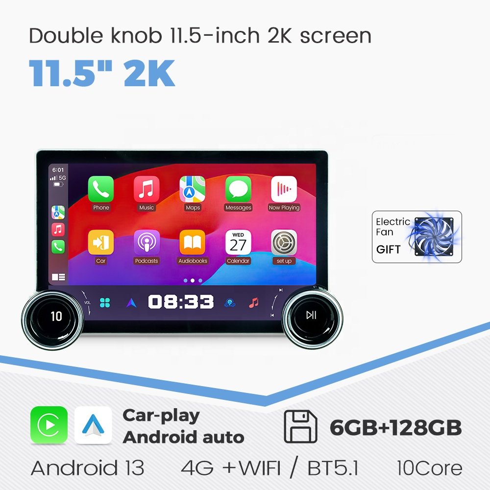 MEKEDE 11.5inch 2K BT5.1 car radio android player display screen dvd player 10core GPS for universal Dual Knob host kia Toyota