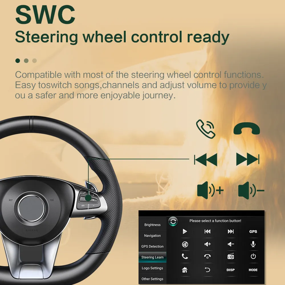 Car Radio Monitor 9 Inch Touch Screen CarPlay android car radio Mirrorlink Stereo 2 DIN GPS Bluetooth Wifi car audio system